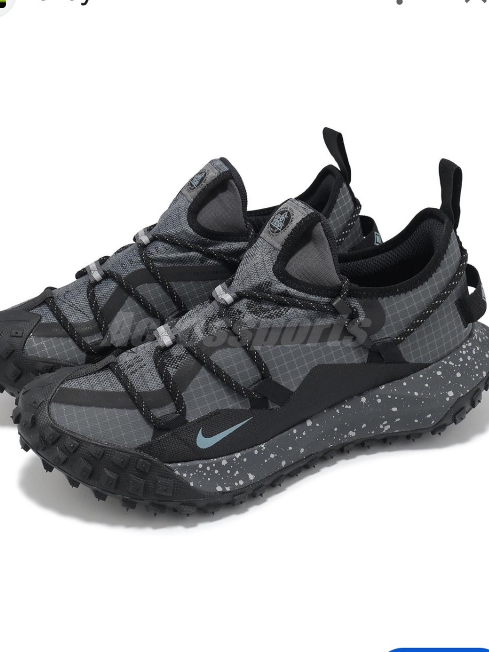 Nike Kids ACG Mountain Fly Low GTX in Dark Grey with Black Accents Size 5.5